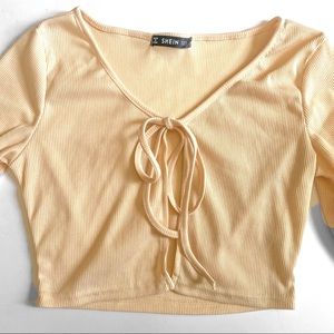 Shein front tier crop top size small